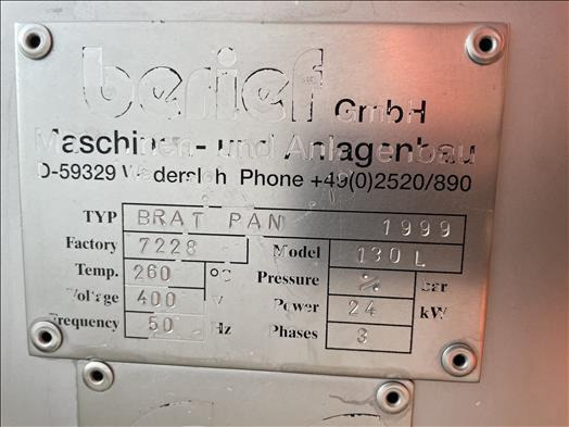 Berief Bratt pan Bratt pan - Oprema za prehrambenu industriju: slika 5 Berief Bratt pan Bratt pan - Oprema za prehrambenu industriju: slika 5