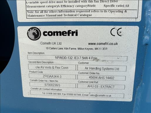 Oprema za prehrambenu industriju Comefri NPA630RD Centrifugal fan: slika 6