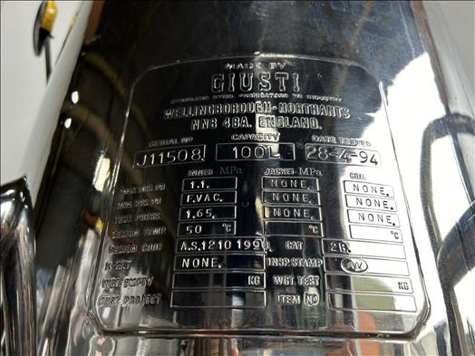Giusti 100L Holding vessel - Oprema za prehrambenu industriju: slika 4 Giusti 100L Holding vessel - Oprema za prehrambenu industriju: slika 4