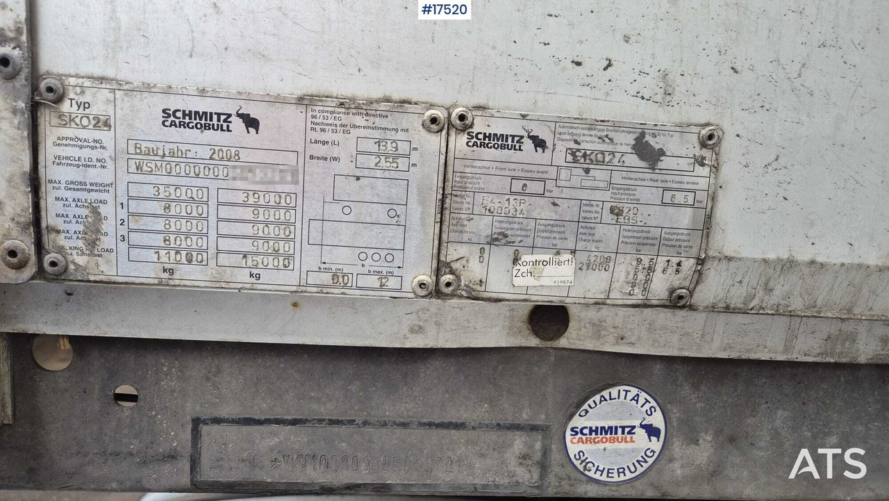Semi-trailer truck, isothermal SCHMITZ CARGOBULL AG / SKO 24 (2008) - Poluprikolica sa ceradom: slika 3 Semi-trailer truck, isothermal SCHMITZ CARGOBULL AG / SKO 24 (2008) - Poluprikolica sa ceradom: slika 3