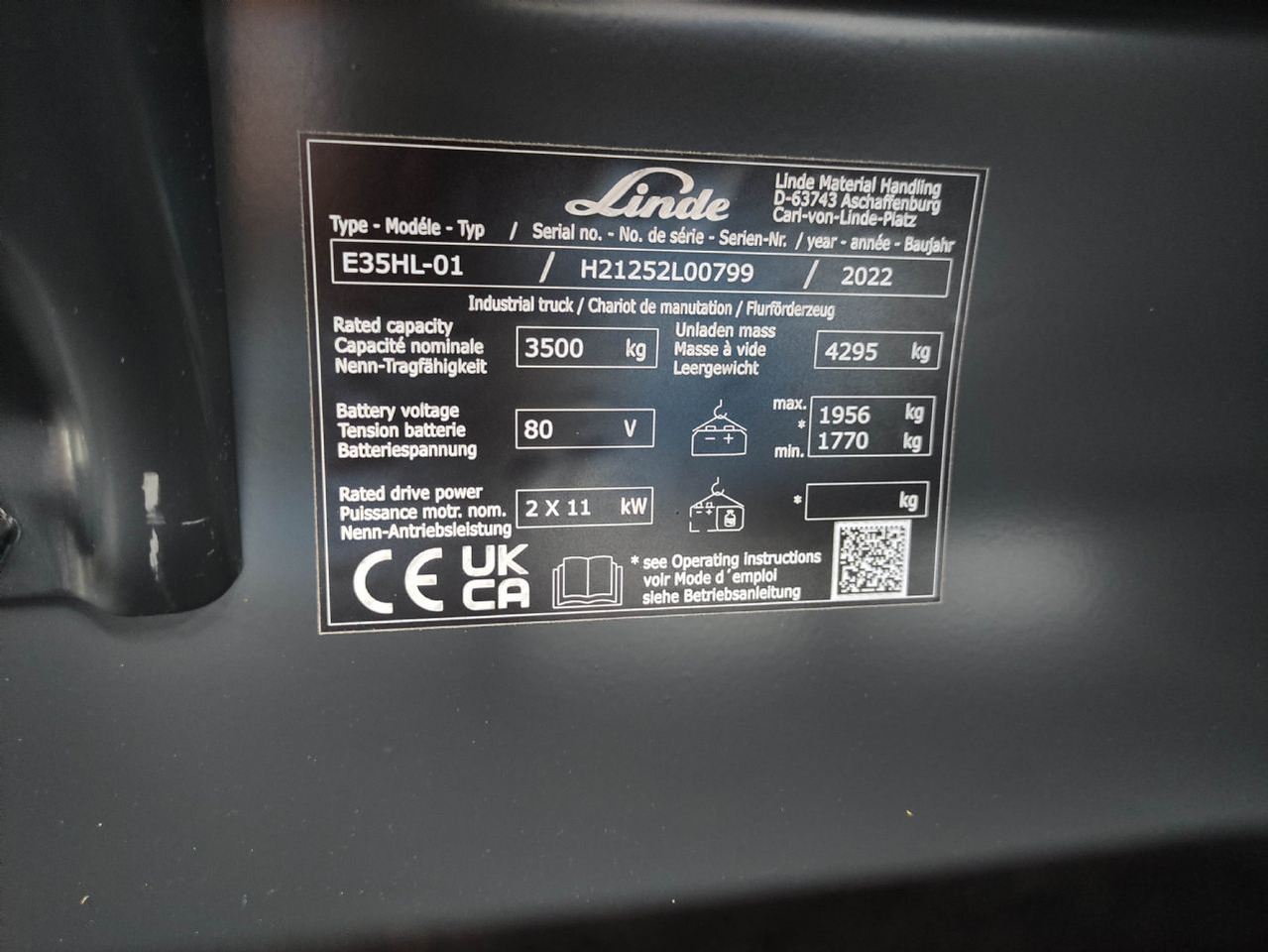 Linde E35HL-01-1252 *Batterie NEU* - Električni viljuškar: slika 5 Linde E35HL-01-1252 *Batterie NEU* - Električni viljuškar: slika 5