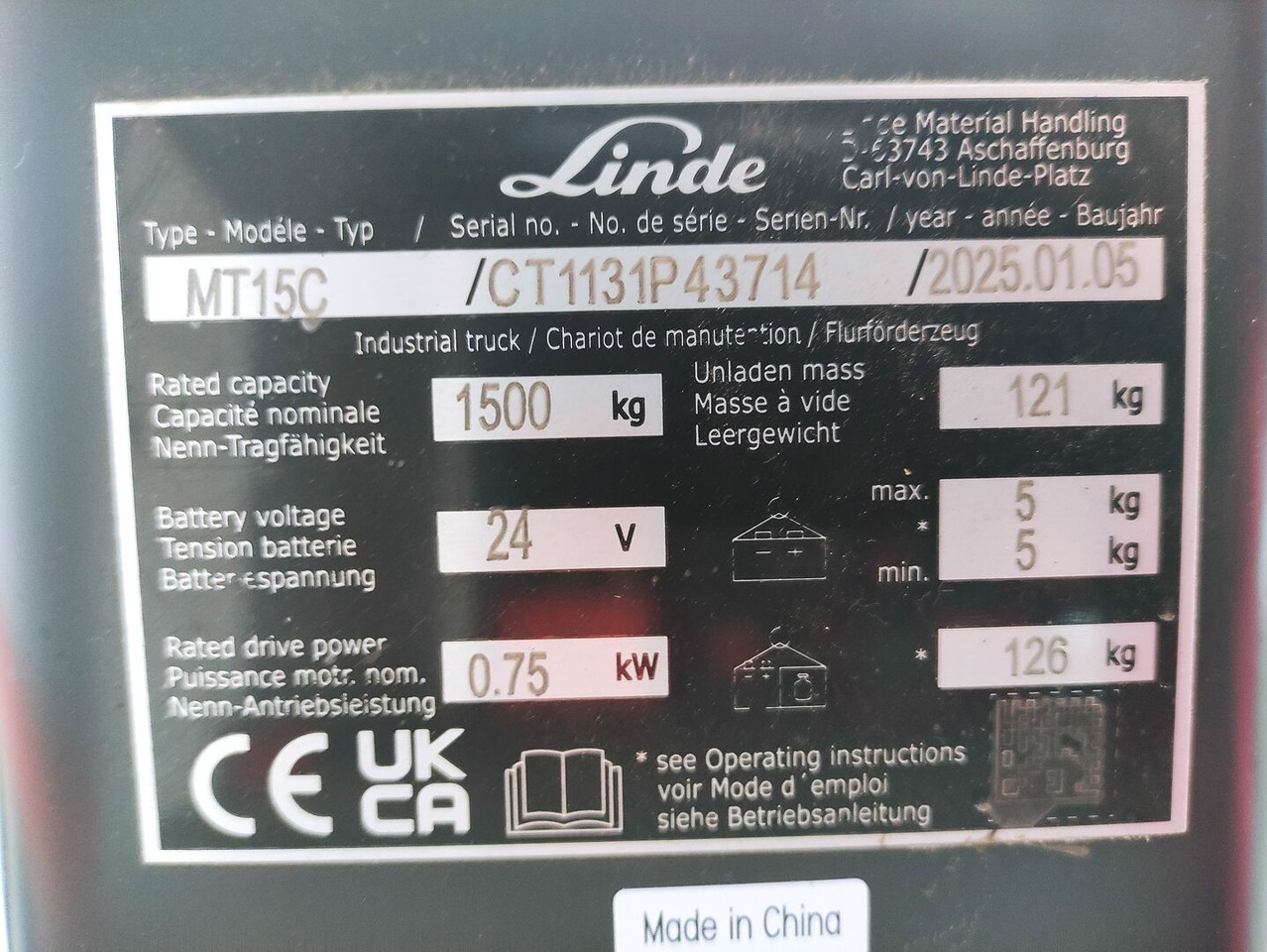 Linde MT15C - Kolica za palete: slika 5 Linde MT15C - Kolica za palete: slika 5