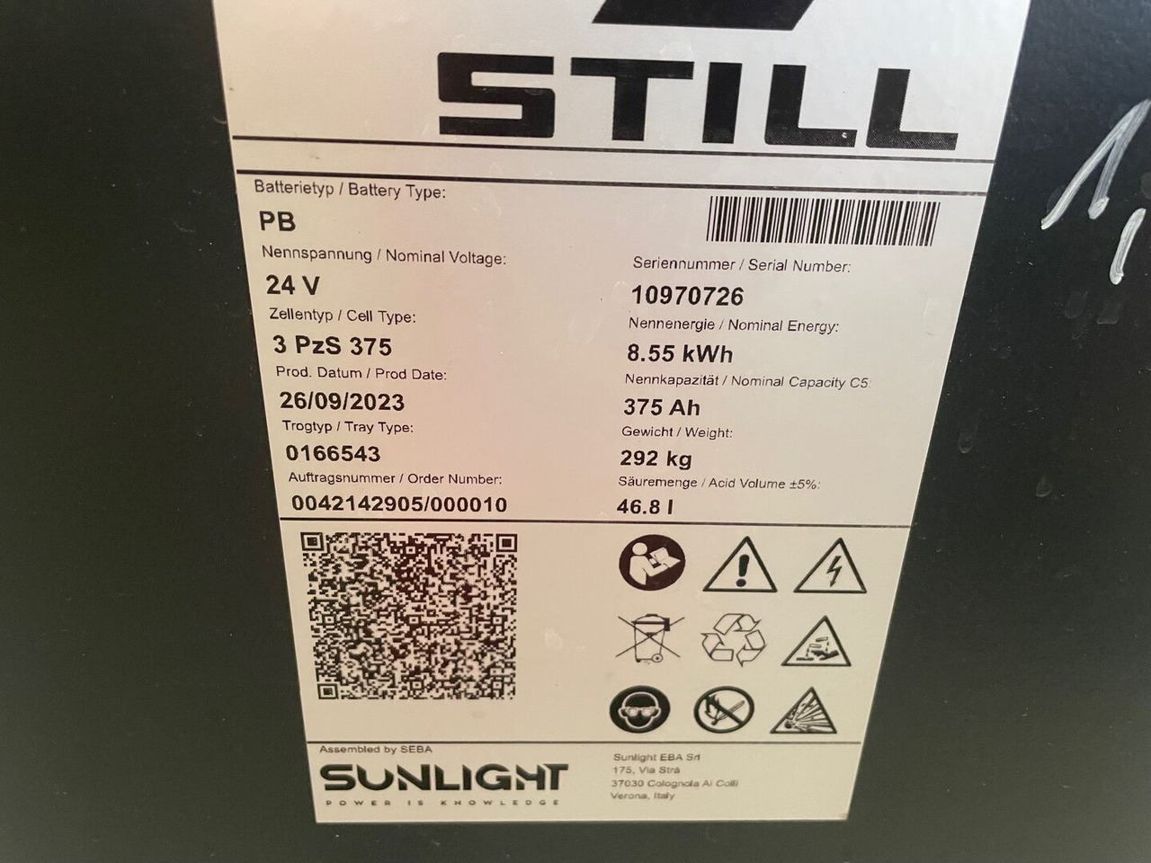 Sunlight I 24 Volt I 3 PzS 375 - Baterija za Oprema za rukovanje materijalima: slika 2 Sunlight I 24 Volt I 3 PzS 375 - Baterija za Oprema za rukovanje materijalima: slika 2