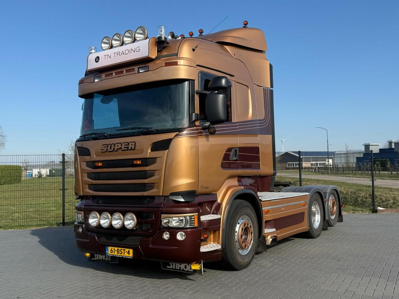 Scania R730 V8 V8, SHOWTRUCK VOLLUCHT, RETARDER, HYDRAULIEK, BOOGIE, ALU WIELEN, LEER. - Tegljač: slika 1 Scania R730 V8 V8, SHOWTRUCK VOLLUCHT, RETARDER, HYDRAULIEK, BOOGIE, ALU WIELEN, LEER. - Tegljač: slika 1
