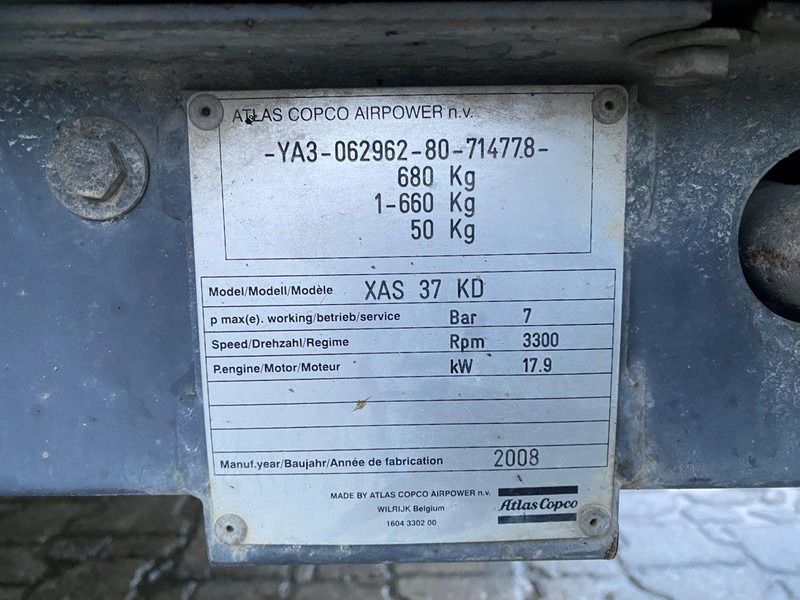 Atlas-Copco XAS 37 kd NVT - Kompresor za vazduh: slika 5 Atlas-Copco XAS 37 kd NVT - Kompresor za vazduh: slika 5