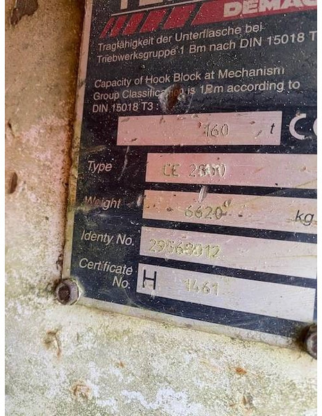 Terex Demag 160t Hackenflasche - Kran za kamion za Građevinska mašina: slika 4 Terex Demag 160t Hackenflasche - Kran za kamion za Građevinska mašina: slika 4