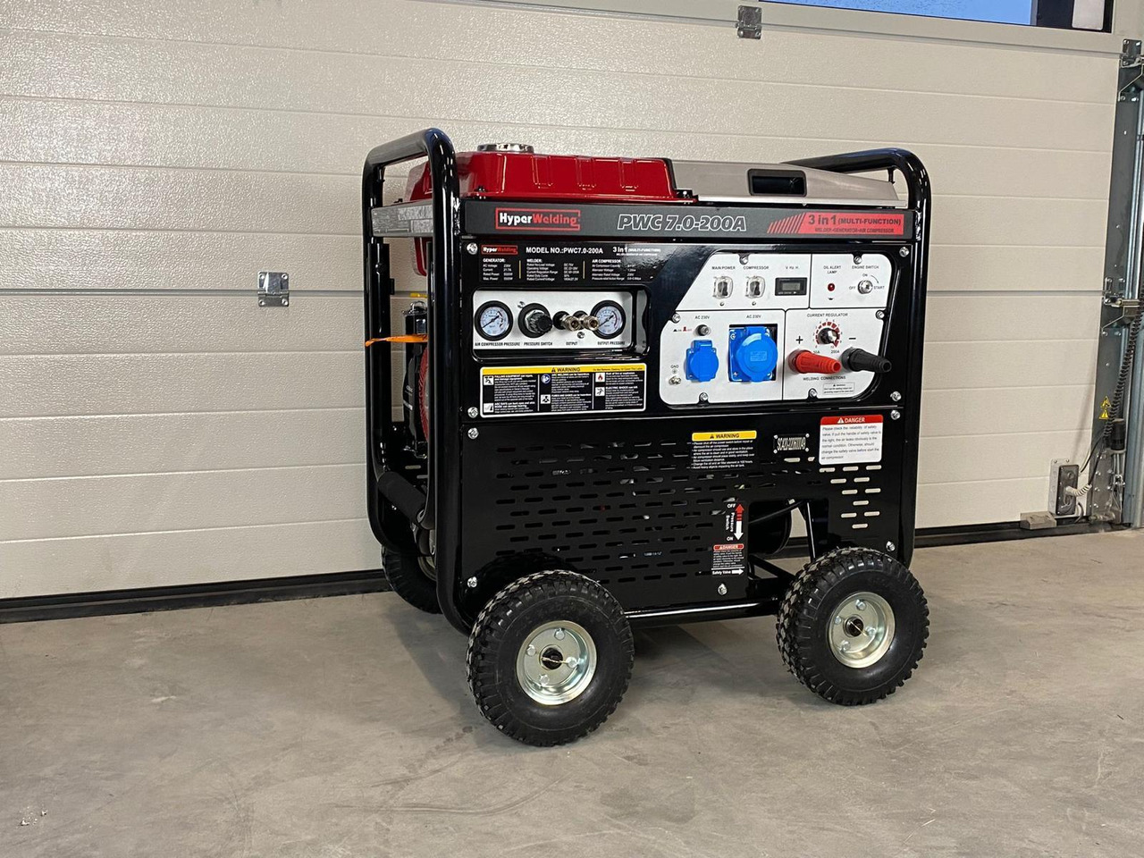 HyperWelding PWC7.0-200A 3 in 1 Multimachine (Generator, Lasapparaat en Luchtcompressor) - Гаражна опрема: slika 1 HyperWelding PWC7.0-200A 3 in 1 Multimachine (Generator, Lasapparaat en Luchtcompressor) - Гаражна опрема: slika 1