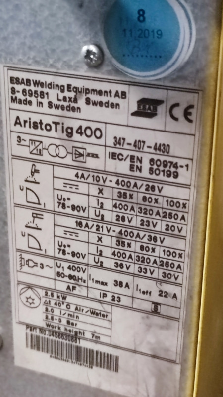 ESAB Aristo Tig 400 - Oprema za varenje: slika 3 ESAB Aristo Tig 400 - Oprema za varenje: slika 3