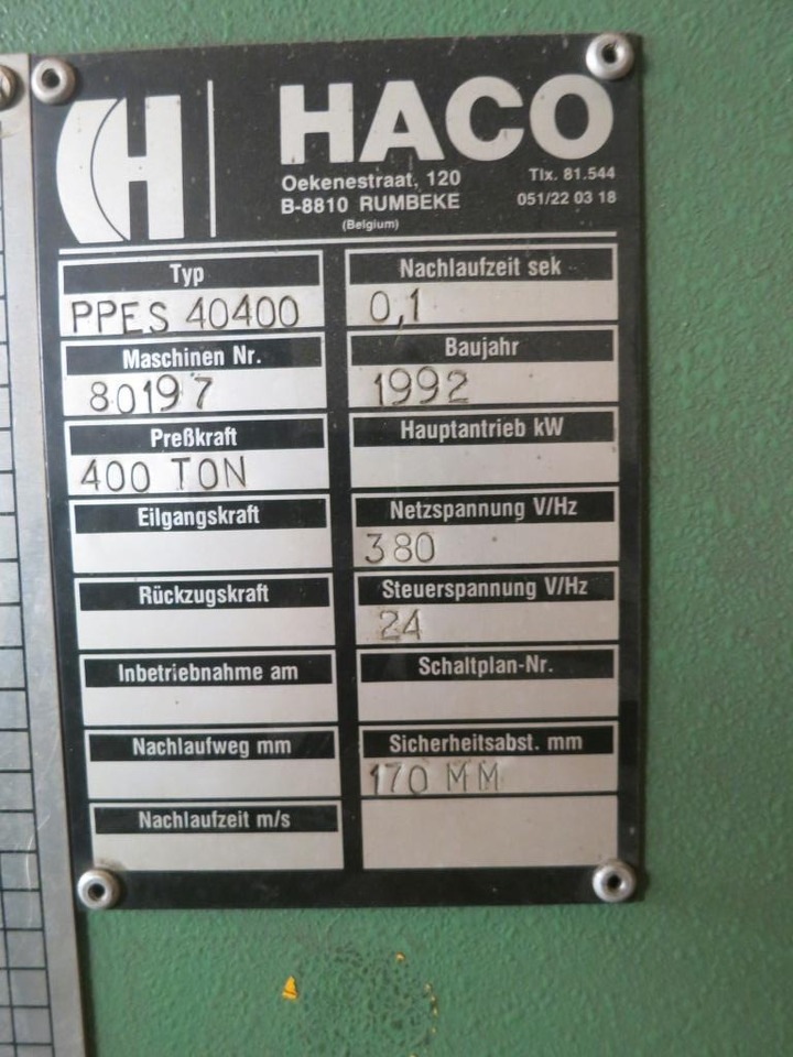 HACO PPES 40400 - Apkant presa: slika 5 HACO PPES 40400 - Apkant presa: slika 5