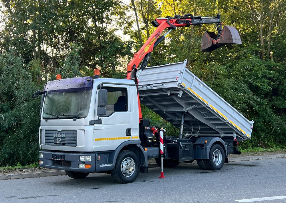 MAN MAN TGL 12-240 Kiper Wywrotka 4x2 Kran PALFINGER PK 12500 BARDZO DOBRY STAN - Istovarivač: slika 1 MAN MAN TGL 12-240 Kiper Wywrotka 4x2 Kran PALFINGER PK 12500 BARDZO DOBRY STAN - Istovarivač: slika 1