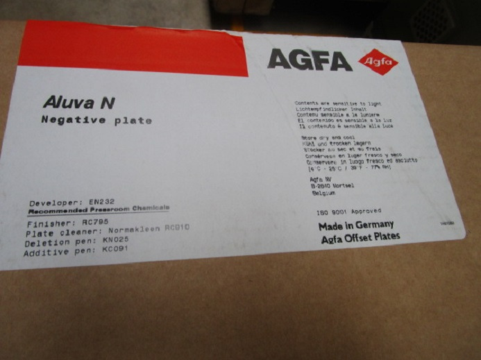 450 x NEUE DRUCKPLATTEN ALUVA N 15 NEGATIVE PLATE (510 x 400 mm) - Rezervni deo za Štamparska mašina: slika 5 450 x NEUE DRUCKPLATTEN ALUVA N 15 NEGATIVE PLATE (510 x 400 mm) - Rezervni deo za Štamparska mašina: slika 5