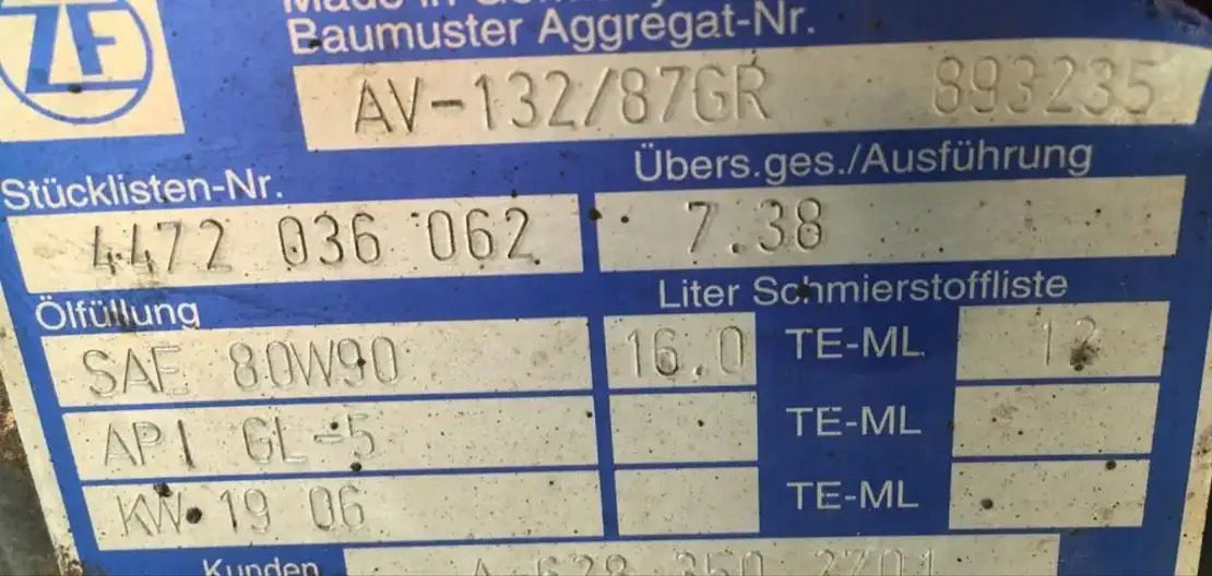 Zadnja osovina za Autobus ZF Hinterachse Axis ZF AV 132/87 7,38 Citaro Setra 4472036062 Achse Mercedes Por: slika 6