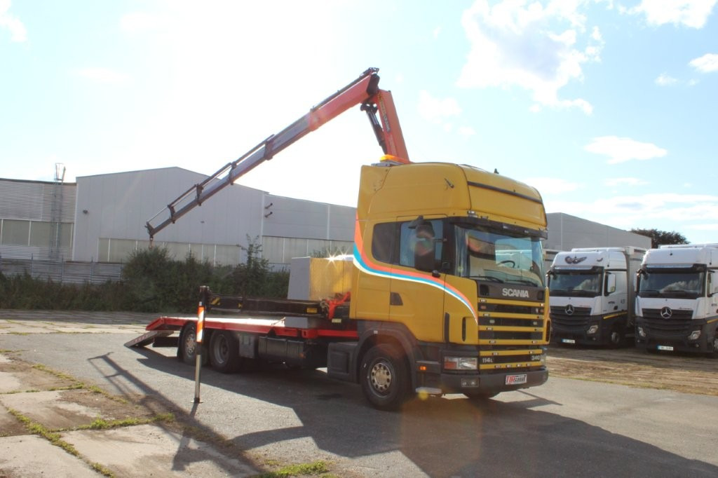 Scania R 114 LB340 6X2 L PALFINGER PK16502 - Kamion za prevoz automobila, Kamion sa dizalicom: slika 1 Scania R 114 LB340 6X2 L PALFINGER PK16502 - Kamion za prevoz automobila, Kamion sa dizalicom: slika 1