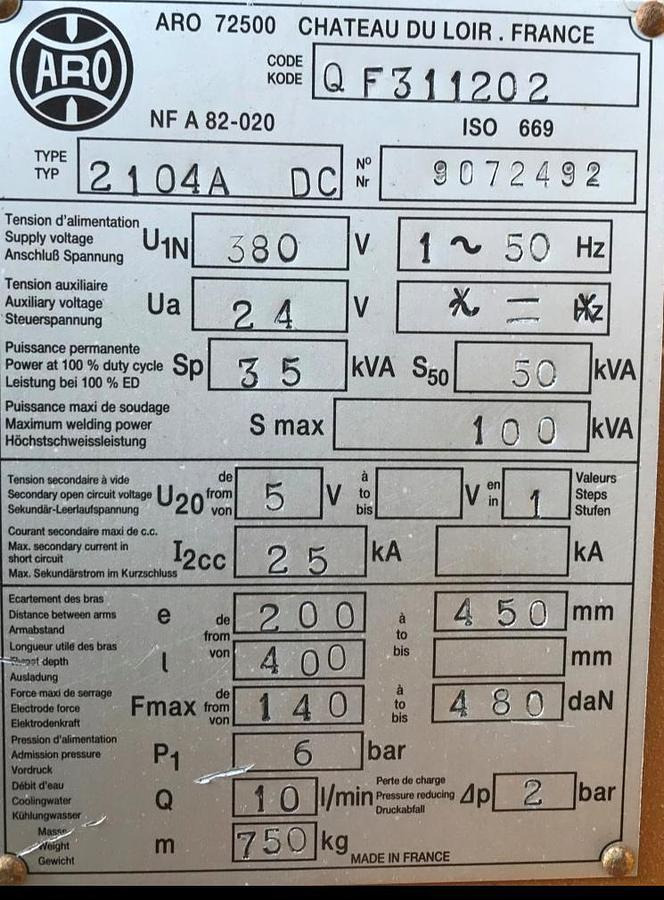 Punktschweißmaschine ARO - Oprema za varenje: slika 3 Punktschweißmaschine ARO - Oprema za varenje: slika 3