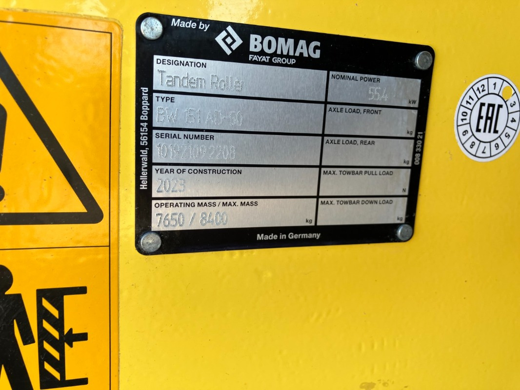 BOMAG DE BW 151 AD-50 Stage IIIa/TIER3 - Valjak za puteve: slika 2 BOMAG DE BW 151 AD-50 Stage IIIa/TIER3 - Valjak za puteve: slika 2