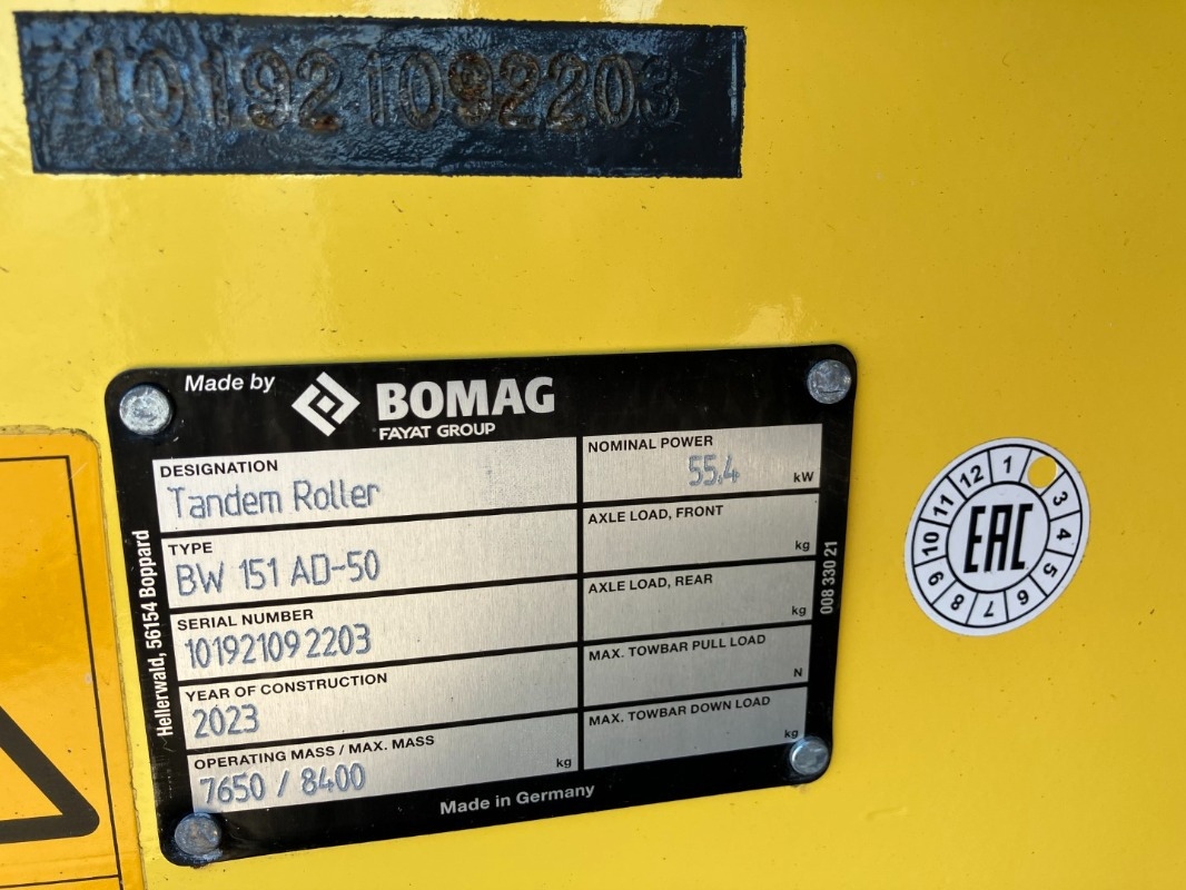 BOMAG DE BW 151 AD-50 Stage IIIa/Tier 4i - Valjak za puteve: slika 2 BOMAG DE BW 151 AD-50 Stage IIIa/Tier 4i - Valjak za puteve: slika 2