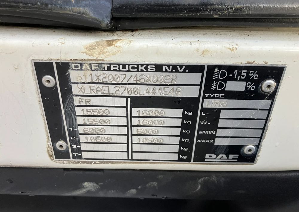 DAF Daf FL 16.250 euro 6 ramo do zabudowy - Kamion sa golom šasijom i zatvorenom kabinom: slika 5 DAF Daf FL 16.250 euro 6 ramo do zabudowy - Kamion sa golom šasijom i zatvorenom kabinom: slika 5