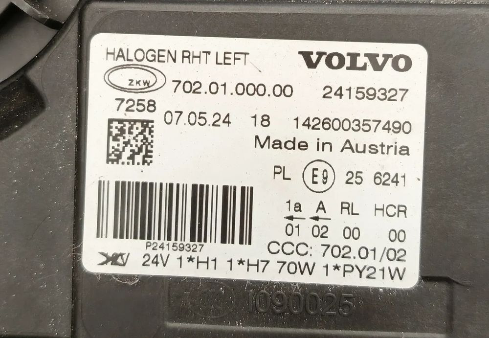 VOLVO FH4 LAMPA PRZEDNIA LEWA H7 2024r 24159327 - Svetla/ Osvetljenje za Kamion: slika 3 VOLVO FH4 LAMPA PRZEDNIA LEWA H7 2024r 24159327 - Svetla/ Osvetljenje za Kamion: slika 3