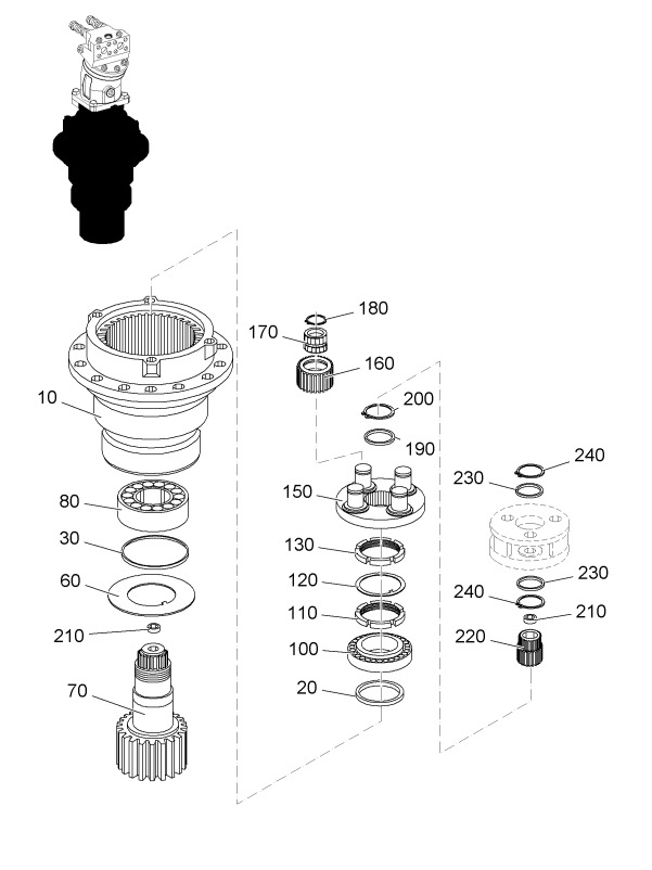 Sennebogen ZF DR250 053017 and ZF DR350 250184 slewing gear - Motor okretanja za Bager za obradu otpada/ Industrije: slika 2 Sennebogen ZF DR250 053017 and ZF DR350 250184 slewing gear - Motor okretanja za Bager za obradu otpada/ Industrije: slika 2