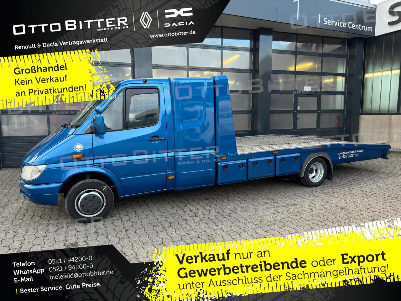 Mercedes-Benz Sprinter 2.7 CDI ABSCHLEPPWAGEN SCHLAFKABINE - Kamion za prevoz automobila: slika 1 Mercedes-Benz Sprinter 2.7 CDI ABSCHLEPPWAGEN SCHLAFKABINE - Kamion za prevoz automobila: slika 1