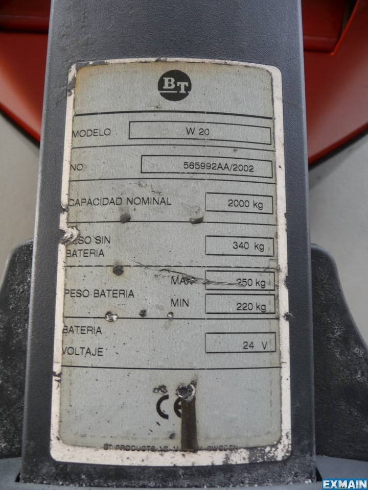 BT W 20 - Kolica za palete: slika 5 BT W 20 - Kolica za palete: slika 5