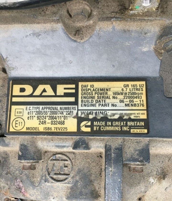 DAF GR165 U2 DAF Lf45 - Motor za Kamion: slika 1 DAF GR165 U2 DAF Lf45 - Motor za Kamion: slika 1
