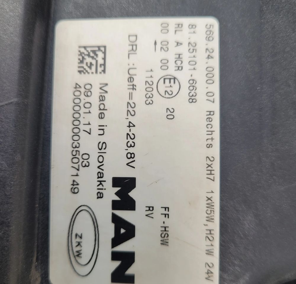 LAMPA MAN TGL E6 PRAWA ORYGINAŁ 81.25101-6638 - Svetla/ Osvetljenje za Kamion: slika 4 LAMPA MAN TGL E6 PRAWA ORYGINAŁ 81.25101-6638 - Svetla/ Osvetljenje za Kamion: slika 4