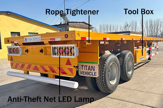 TITAN 2 Axle 40 Ft Flatbed Trailer for Sale in Uganda - Plato poluprikolica: slika 5 TITAN 2 Axle 40 Ft Flatbed Trailer for Sale in Uganda - Plato poluprikolica: slika 5