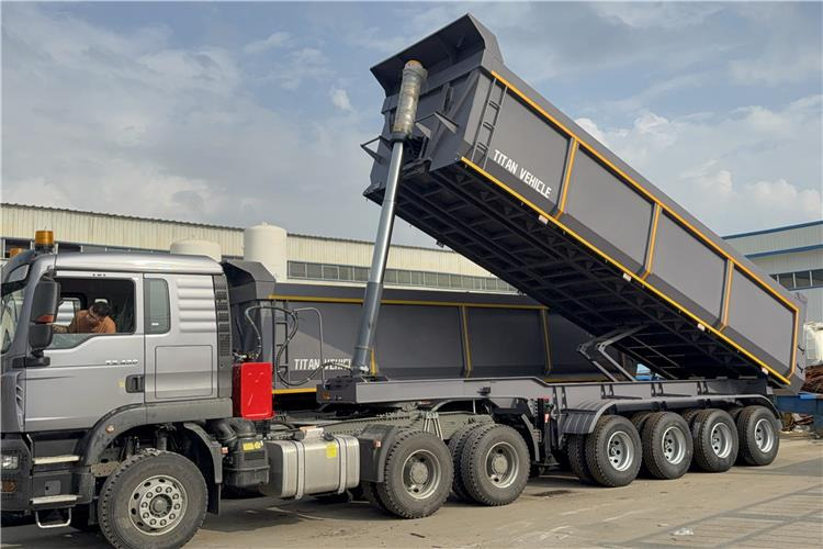 TITAN 4 Axle 80 Ton Dump Trailer for Sale In Cameroon - Poluprikolica istovarivača: slika 1 TITAN 4 Axle 80 Ton Dump Trailer for Sale In Cameroon - Poluprikolica istovarivača: slika 1