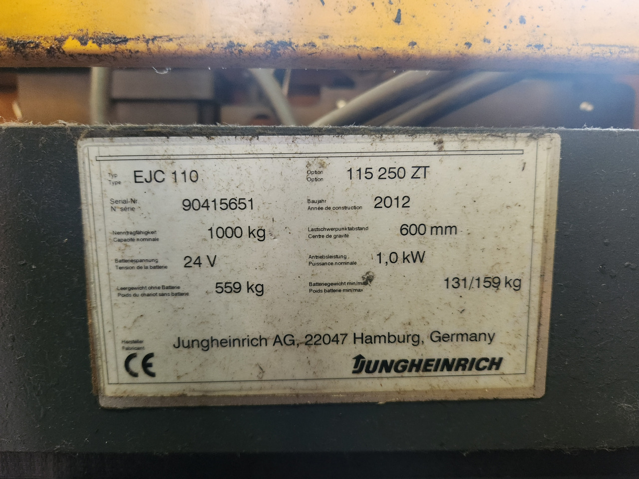 JUNGHEINRICH EJC110 250ZT - Slagač: slika 3 JUNGHEINRICH EJC110 250ZT - Slagač: slika 3