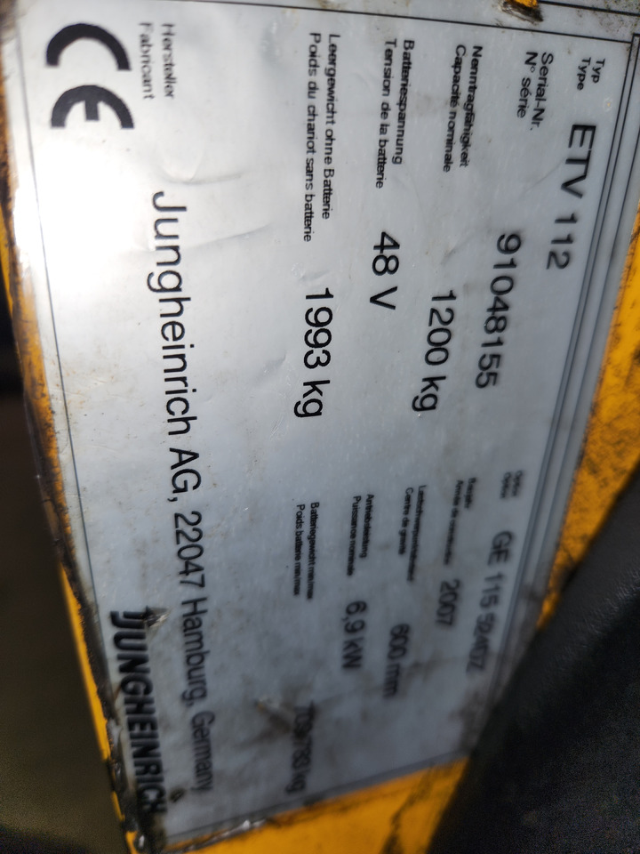 JUNGHEINRICH ETV112 - Regalni viljuškar: slika 1 JUNGHEINRICH ETV112 - Regalni viljuškar: slika 1