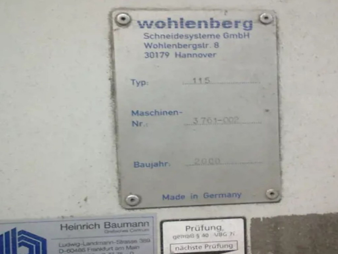 Wohlenberg 115 - Mašina za rezanje papira: slika 4 Wohlenberg 115 - Mašina za rezanje papira: slika 4