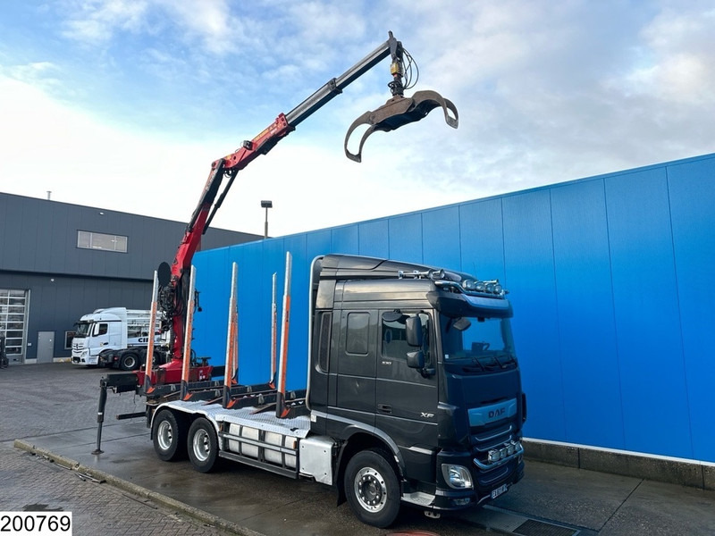 Šticar, Kamion sa dizalicom DAF XF 530 6x4, Wood transport, Retarder, Loglift ET450: slika 18