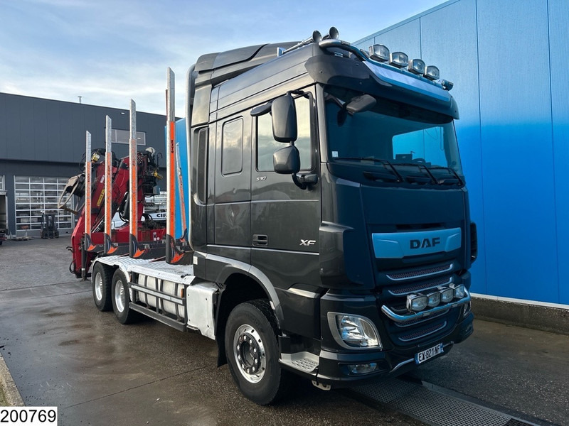 Šticar, Kamion sa dizalicom DAF XF 530 6x4, Wood transport, Retarder, Loglift ET450: slika 20