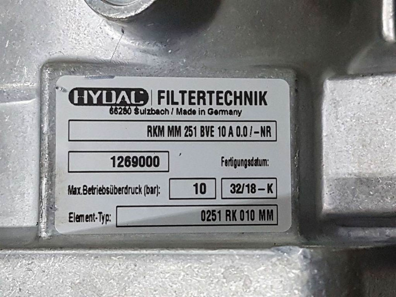 Hydac RKM MM 251 BVE 10 A 0.0/-NR-1269000-Filter - Hidraulika za Građevinska mašina: slika 5 Hydac RKM MM 251 BVE 10 A 0.0/-NR-1269000-Filter - Hidraulika za Građevinska mašina: slika 5