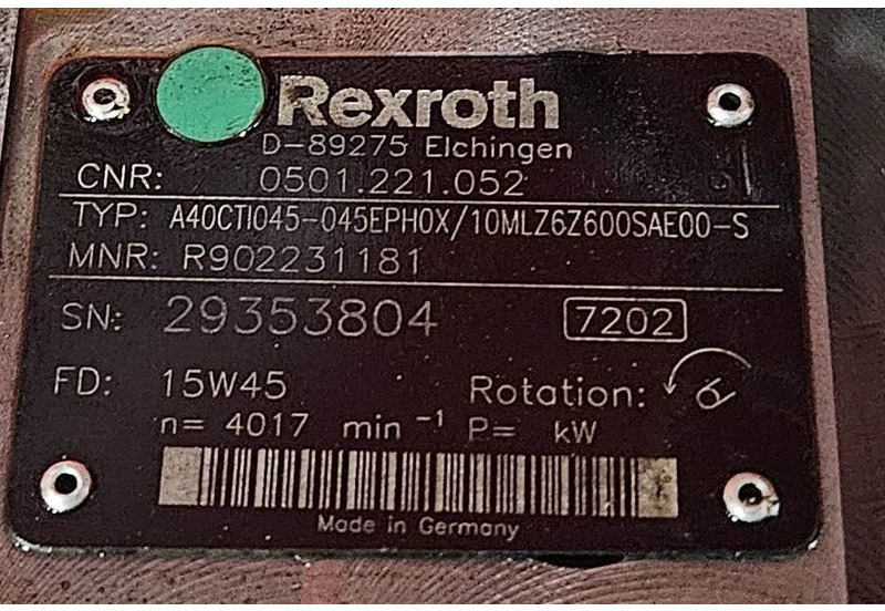 Hidraulika za Građevinska mašina John Deere - Rexroth A40CTI045 - CVT: slika 6