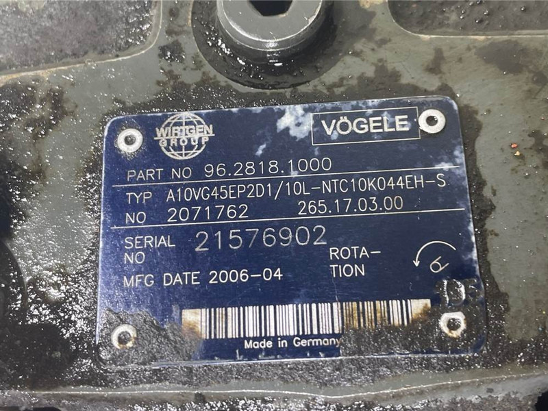 Vögele 96.2823.1000/R902071762/265.17.03.00-Drive pump - Hidraulika za Građevinska mašina: slika 4 Vögele 96.2823.1000/R902071762/265.17.03.00-Drive pump - Hidraulika za Građevinska mašina: slika 4