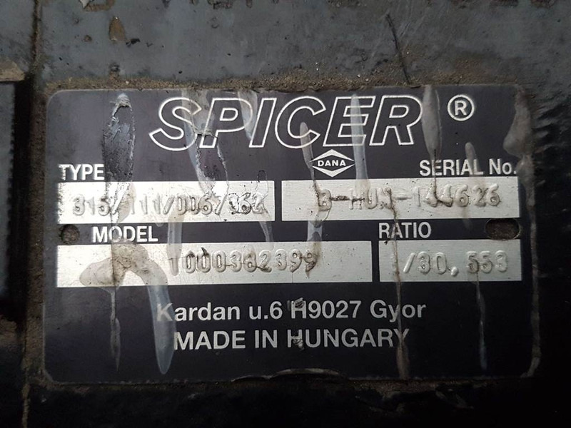 Osovina i delovi za Građevinska mašina novi WACKER NEUSON -Spicer Dana 315/111/0067362-Axle/Achse/As: slika 6 Osovina i delovi za Građevinska mašina novi WACKER NEUSON -Spicer Dana 315/111/0067362-Axle/Achse/As: slika 6