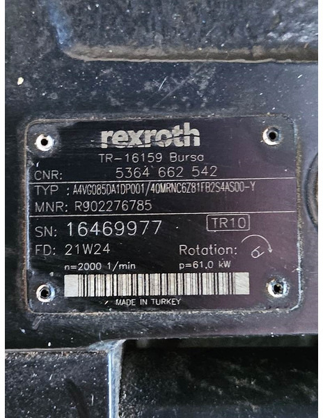 Yanmar V120-Rexroth A4VG085-Drive pump/Fahrpumpe/Rijpomp - Hidraulika za Građevinska mašina: slika 5 Yanmar V120-Rexroth A4VG085-Drive pump/Fahrpumpe/Rijpomp - Hidraulika za Građevinska mašina: slika 5