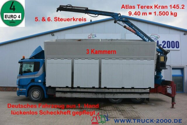 Scania P380 Glas Wertstoff Sammler Recycling 37m³1.Hand - Istovarivač, Kamion sa dizalicom: slika 1 Scania P380 Glas Wertstoff Sammler Recycling 37m³1.Hand - Istovarivač, Kamion sa dizalicom: slika 1