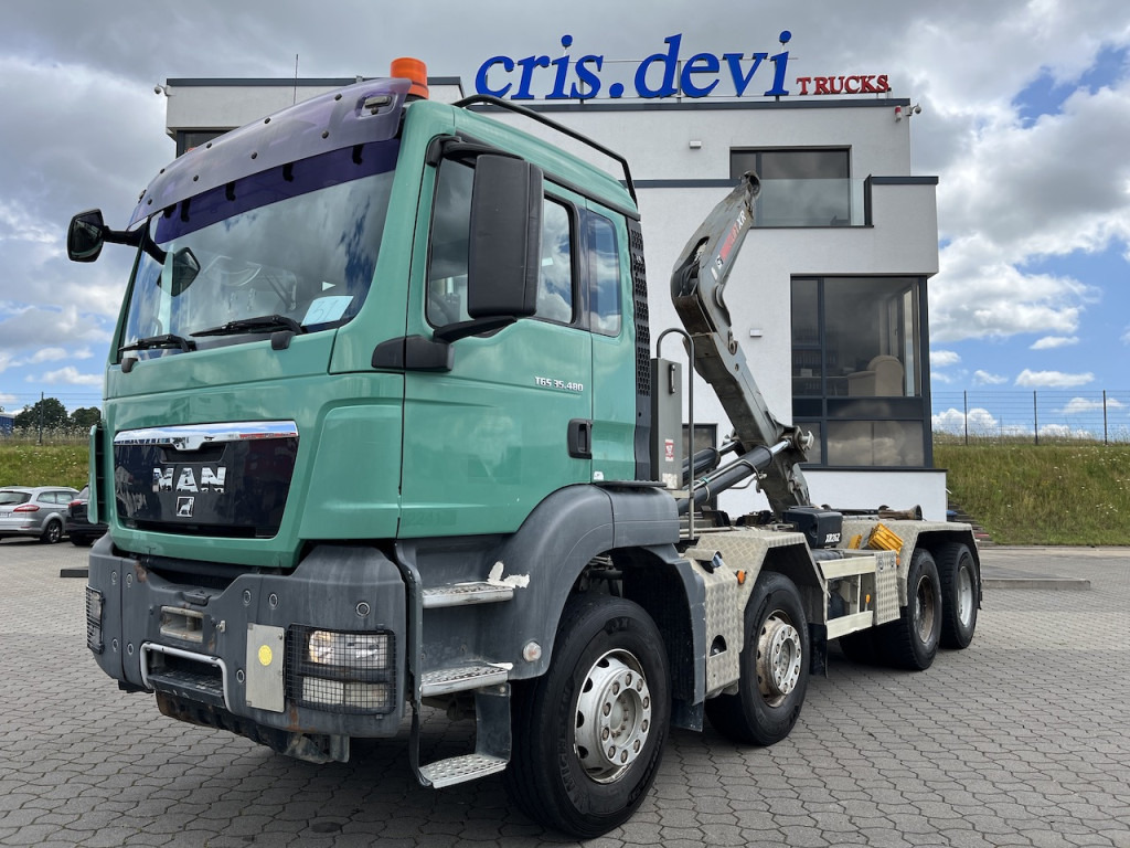 MAN TGS 35.480 8x4 Abrollkipper Hiab Multilift AHK - Kamion sa hidrauličnom kukom: slika 1 MAN TGS 35.480 8x4 Abrollkipper Hiab Multilift AHK - Kamion sa hidrauličnom kukom: slika 1
