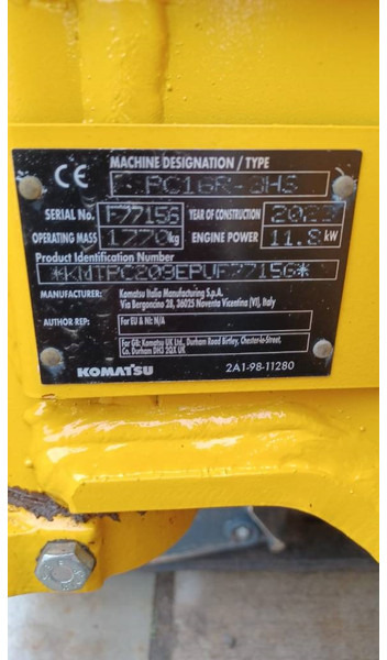 Komatsu PC16R-3HS - Mini bager: slika 2 Komatsu PC16R-3HS - Mini bager: slika 2