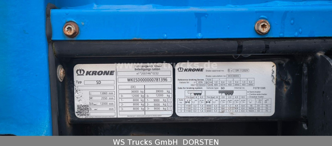Krone SD 27 Planauflieger mit Edscha | ABS, EBS, XL - Poluprikolica sa ceradom: slika 3 Krone SD 27 Planauflieger mit Edscha | ABS, EBS, XL - Poluprikolica sa ceradom: slika 3
