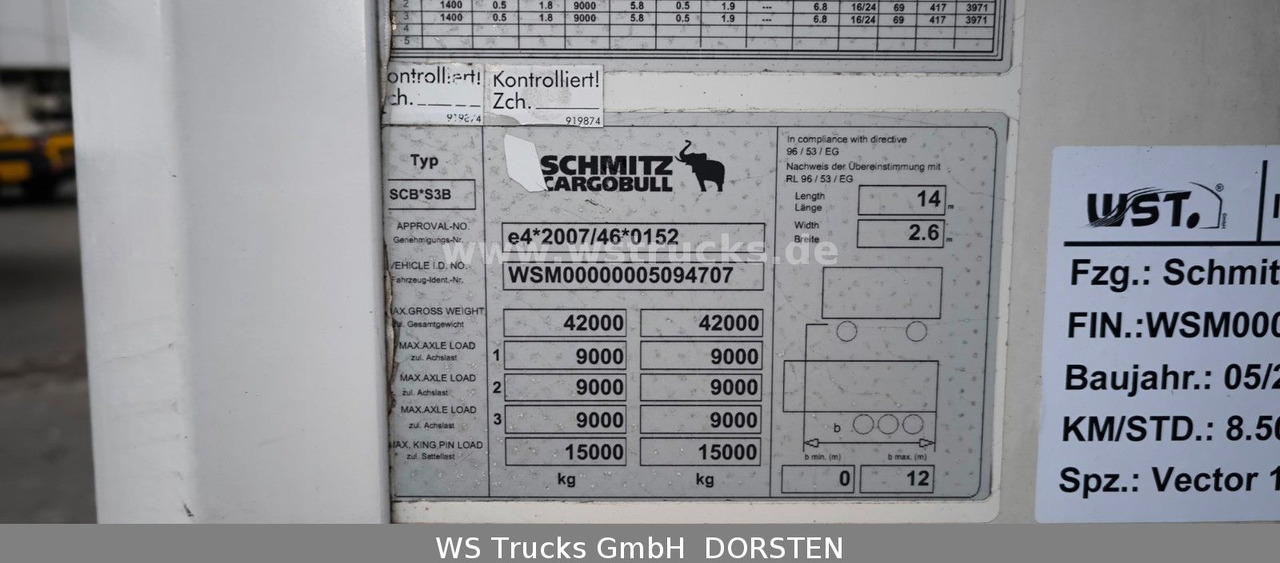Schmitz Cargobull SKO 24 Kühlauflieger Vector 1550 Strom/Diesel - Poluprikolica sa zatvorenim sandukom: slika 5 Schmitz Cargobull SKO 24 Kühlauflieger Vector 1550 Strom/Diesel - Poluprikolica sa zatvorenim sandukom: slika 5
