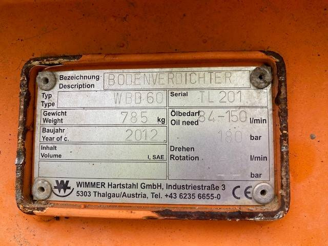 WIMMER WBD 60 Verdichterplatte MIETE / RENTAL (99002207) - Dodatak za Građevinska mašina: slika 3 WIMMER WBD 60 Verdichterplatte MIETE / RENTAL (99002207) - Dodatak za Građevinska mašina: slika 3