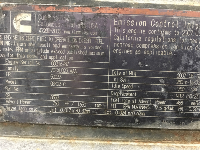 Cummins QSK23-C CPL8353 FOR PARTS - Građevinska mašina: slika 5 Cummins QSK23-C CPL8353 FOR PARTS - Građevinska mašina: slika 5