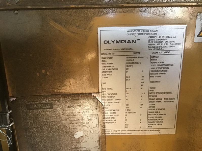 Perkins OLYMPIAN GEH250 GENERATOR 250KVA FOR PARTS - Set generatora: slika 3 Perkins OLYMPIAN GEH250 GENERATOR 250KVA FOR PARTS - Set generatora: slika 3
