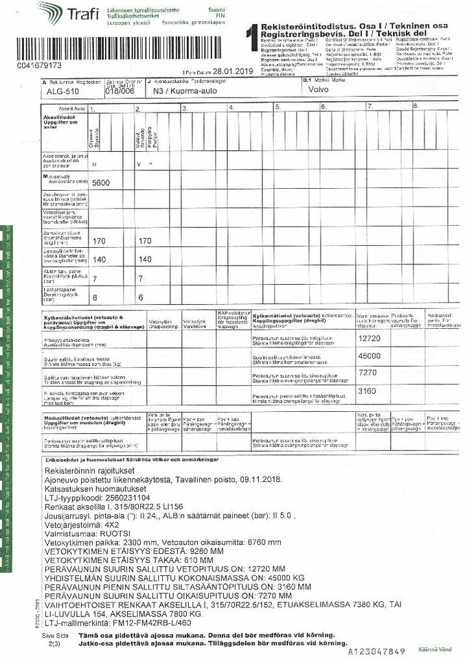 Kamion za prevoz kontejnera/ Kamion sa promenjivim sandukom Volvo FM12: slika 9