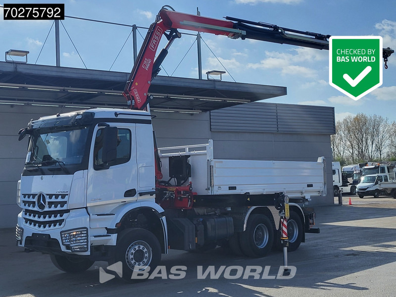 Mercedes-Benz Arocs 3348 6X4 Fasi F195A.2.24 Kran 3 sided tipper 9m3 Big-Axle Navi Euro 6 - Istovarivač, Kamion sa dizalicom: slika 1 Mercedes-Benz Arocs 3348 6X4 Fasi F195A.2.24 Kran 3 sided tipper 9m3 Big-Axle Navi Euro 6 - Istovarivač, Kamion sa dizalicom: slika 1