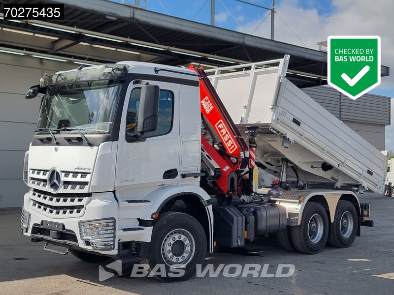 Mercedes-Benz Arocs 3348 6X4 Fassi F255A2.24 Kran Crane 9m3 3-Sided Tipper Big-Axle Euro 6 - Istovarivač, Kamion sa dizalicom: slika 1 Mercedes-Benz Arocs 3348 6X4 Fassi F255A2.24 Kran Crane 9m3 3-Sided Tipper Big-Axle Euro 6 - Istovarivač, Kamion sa dizalicom: slika 1